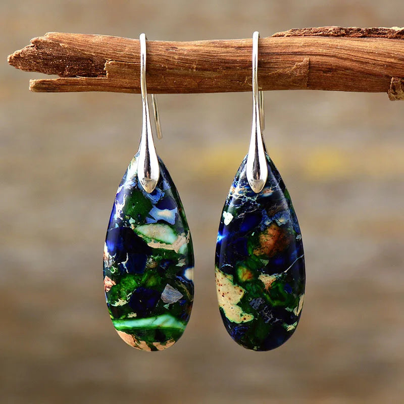 Bohemian Emperor Stone Geometric Pendant Earring
