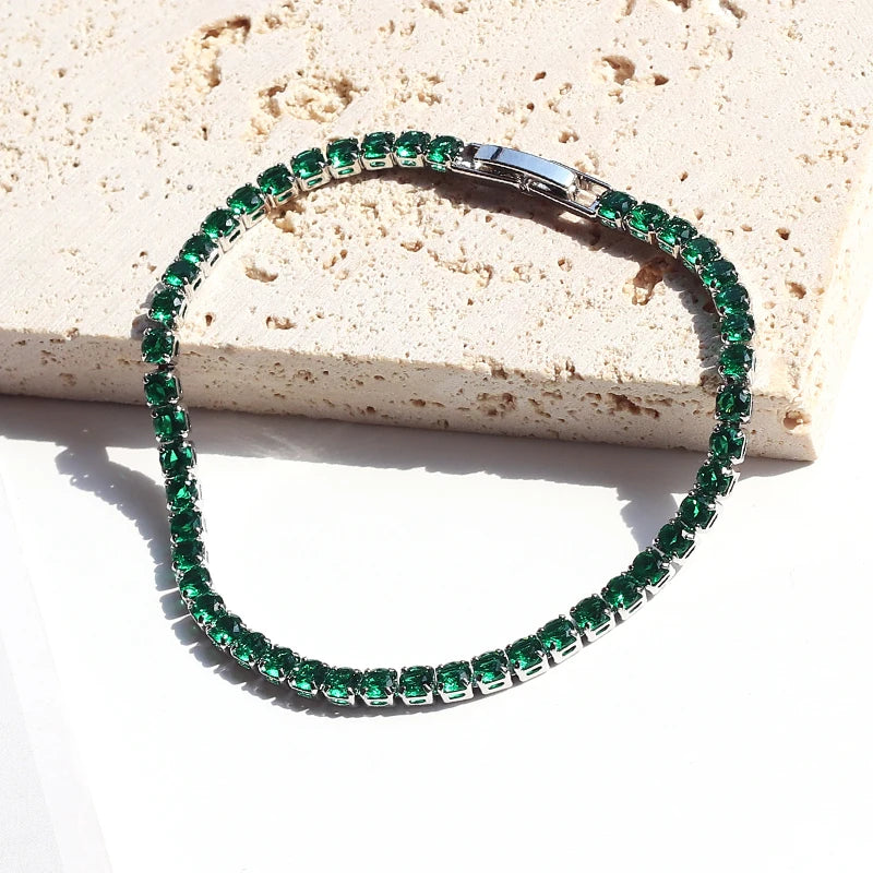 Luxury Emerald Cubic Zirconia CZ Tennis Bracelets