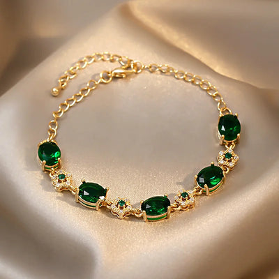 Luxury Green Rhinestone Crystal Bracelet
