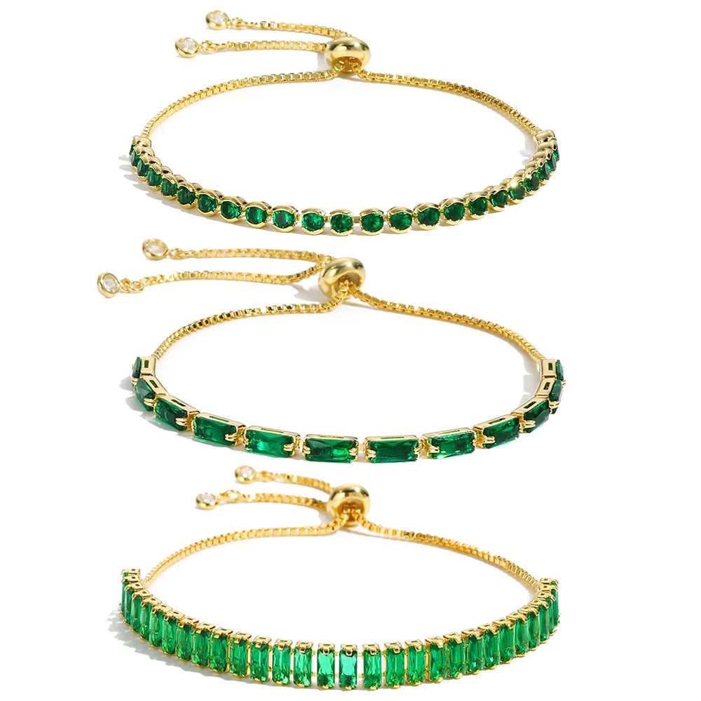 Luxury Emerald Cubic Zirconia CZ Tennis Bracelets