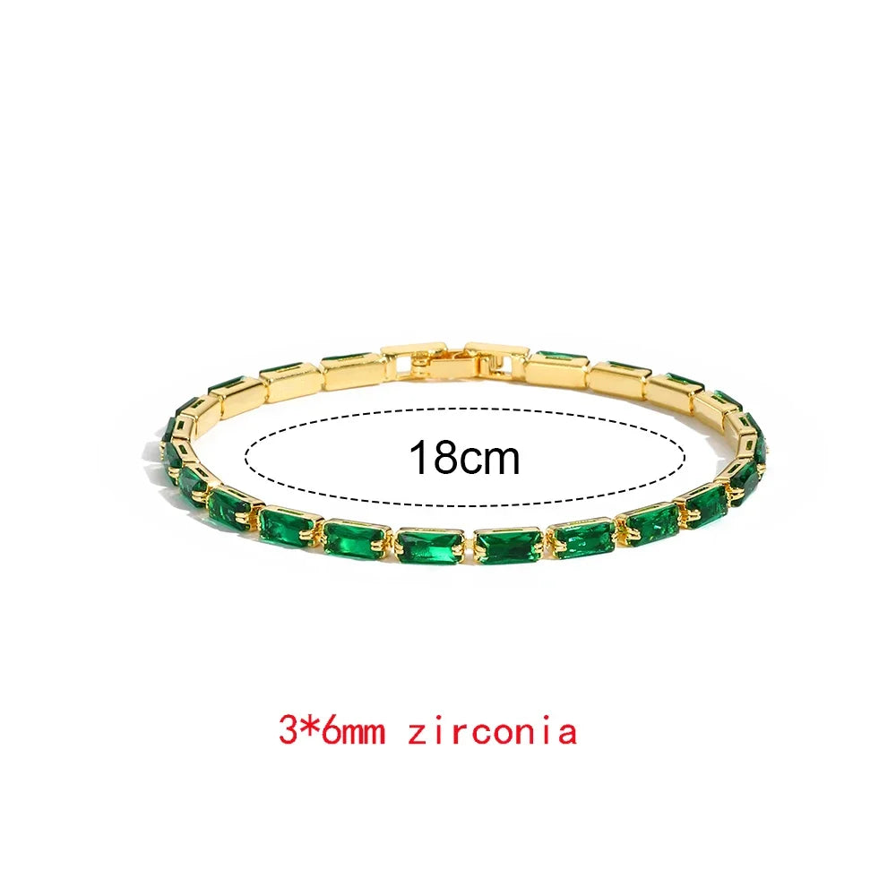 Luxury Emerald Cubic Zirconia CZ Tennis Bracelets
