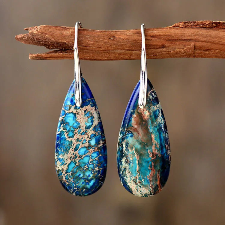 Bohemian Emperor Stone Geometric Pendant Earring