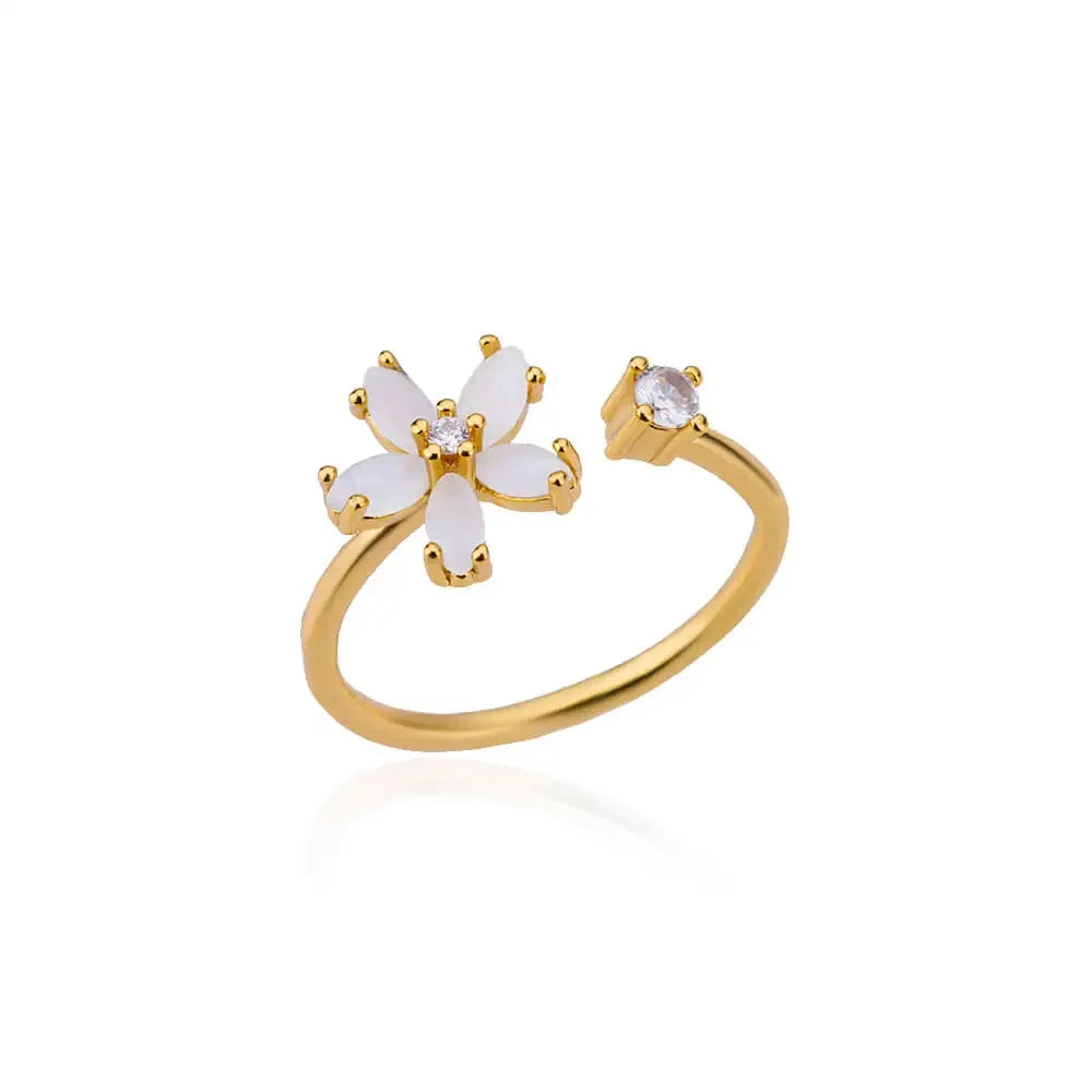 Flower Opal Rings for Women  Stainless Steel