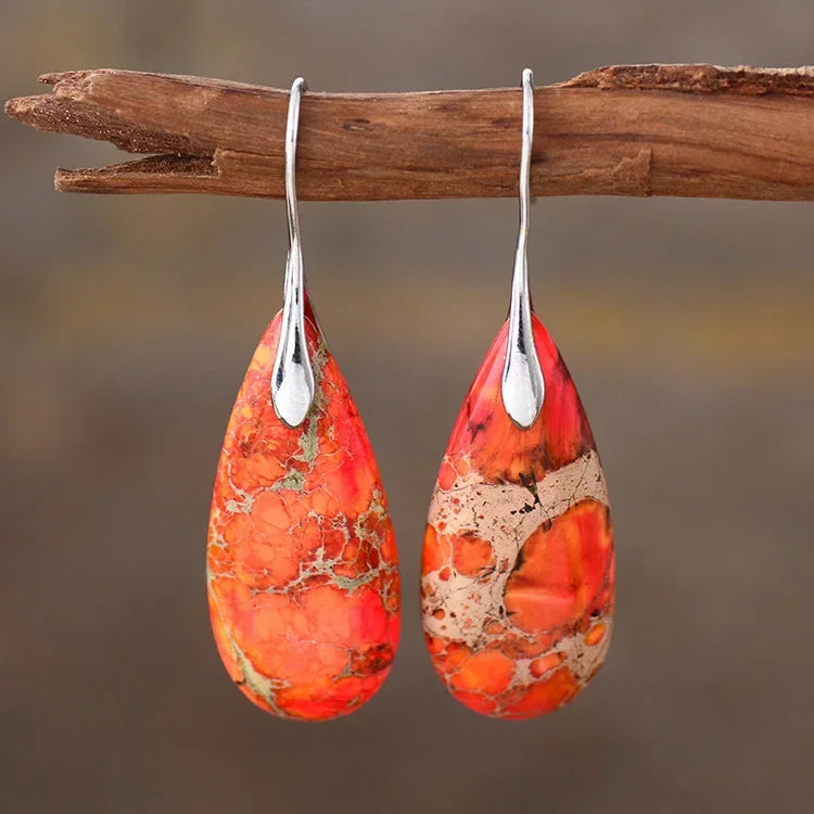 Bohemian Emperor Stone Geometric Pendant Earring