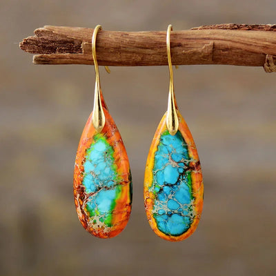 Bohemian Emperor Stone Geometric Pendant Earring