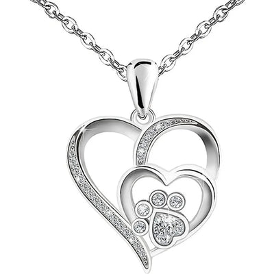 Crystal White Zircon Stone Heart Pendant Necklace