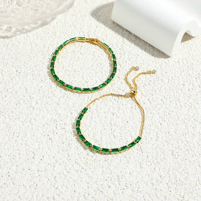 Luxury Emerald Cubic Zirconia CZ Tennis Bracelets