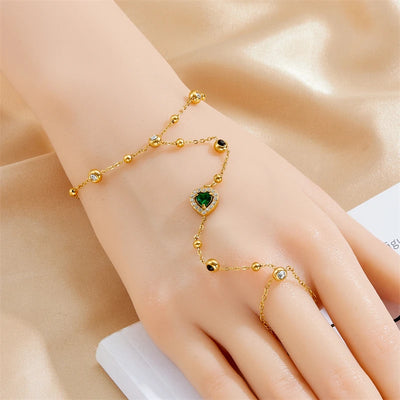 Emerald Love Rhinestone Bracelet