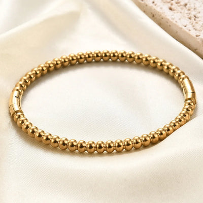 Stainless Steel Golden Bead Bracelet for Women Adjustable Chain Bracelets