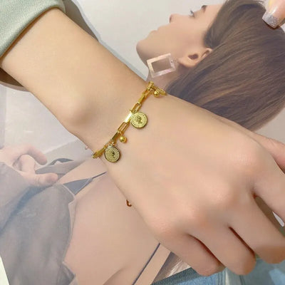1pcs Gold-color Bracelet Ladies Hip Hop Style
