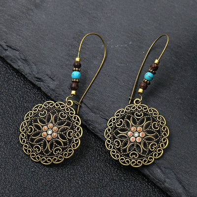 Ethnic Vintage Bohemia Big Ear Hook Drop Earrings