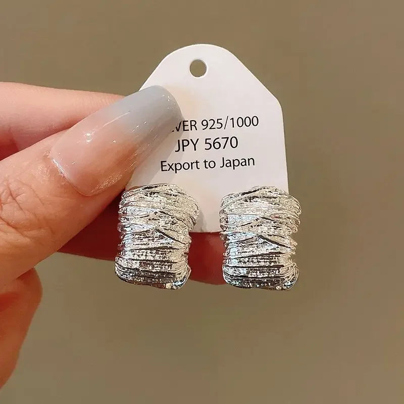 Ocean Shell Texture Stud Earrings