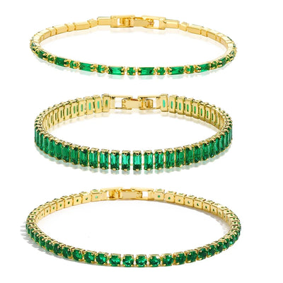 Luxury Emerald Cubic Zirconia CZ Tennis Bracelets
