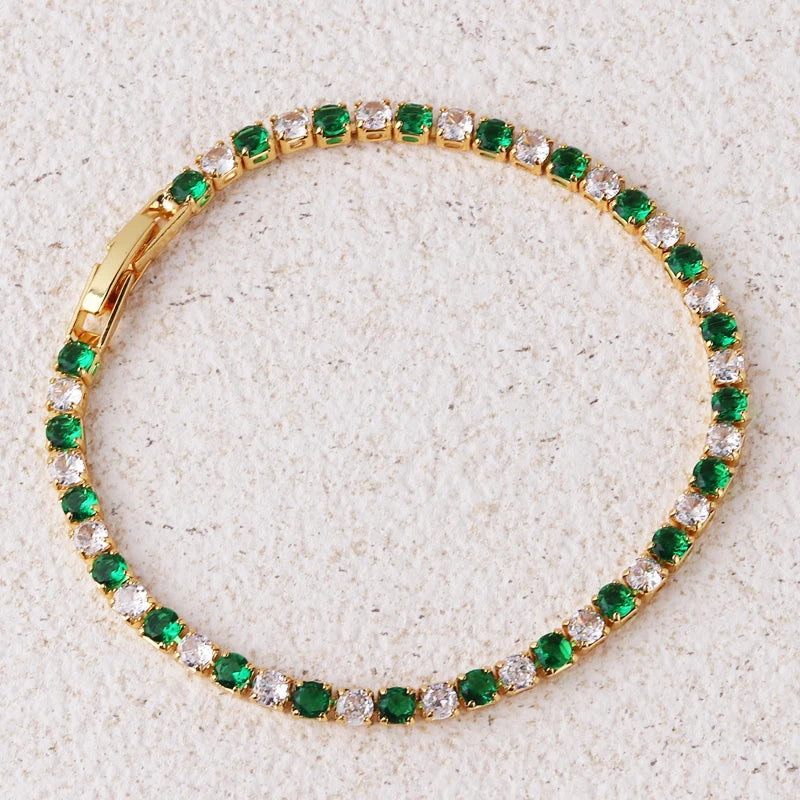 Luxury Emerald Cubic Zirconia CZ Tennis Bracelets