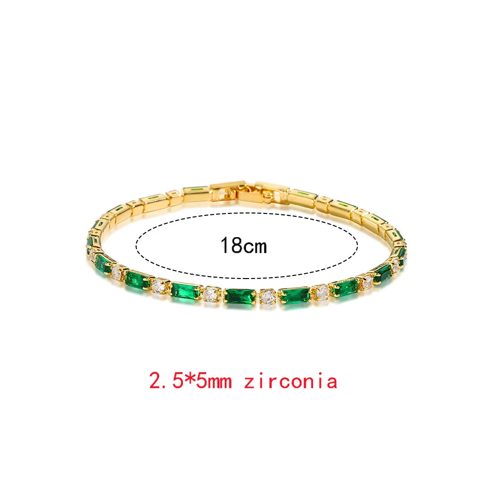Luxury Emerald Cubic Zirconia CZ Tennis Bracelets