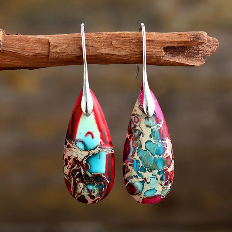 Bohemian Emperor Stone Geometric Pendant Earring