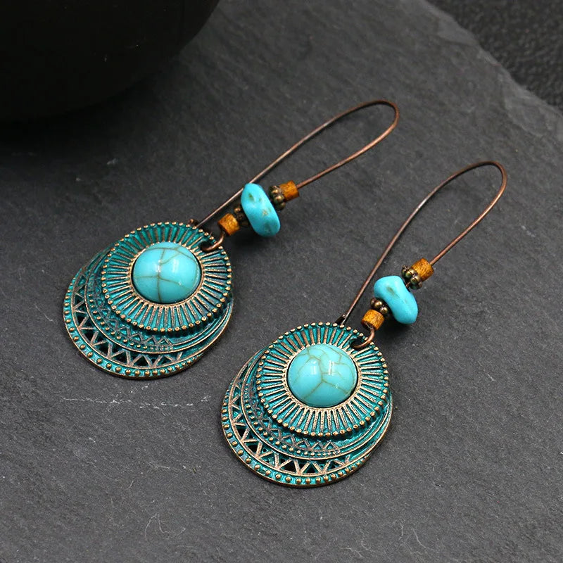 Ethnic Vintage Bohemia Big Ear Hook Drop Earrings