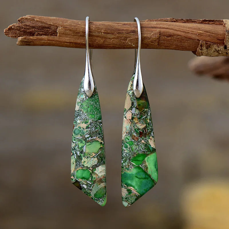 Bohemian Emperor Stone Geometric Pendant Earring