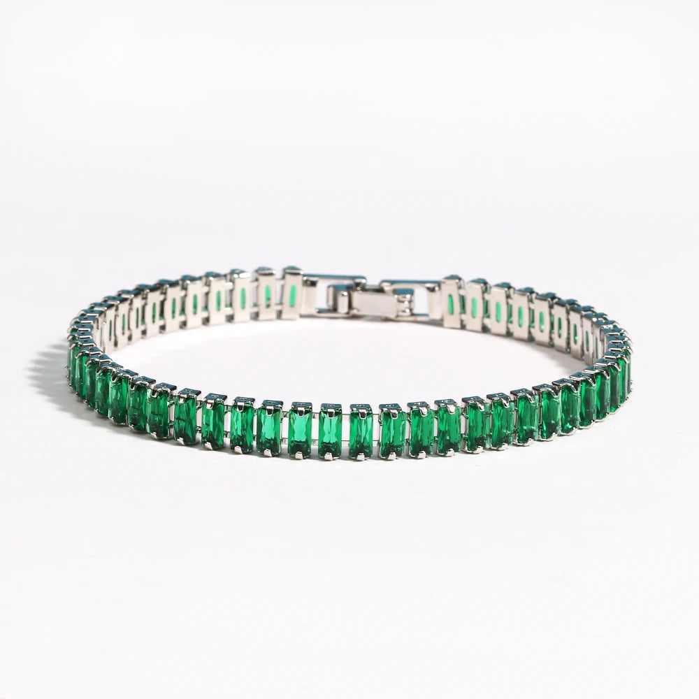 Luxury Emerald Cubic Zirconia CZ Tennis Bracelets