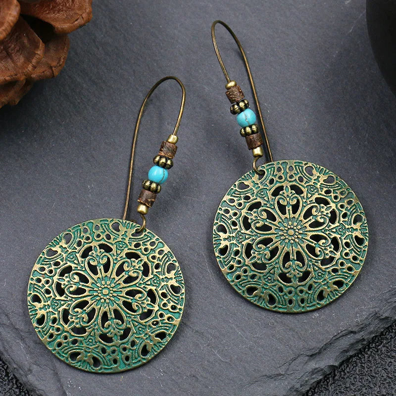 Ethnic Vintage Bohemia Big Ear Hook Drop Earrings