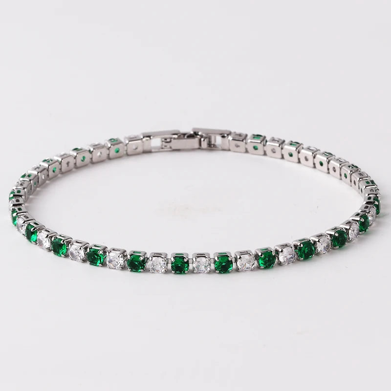 Luxury Emerald Cubic Zirconia CZ Tennis Bracelets