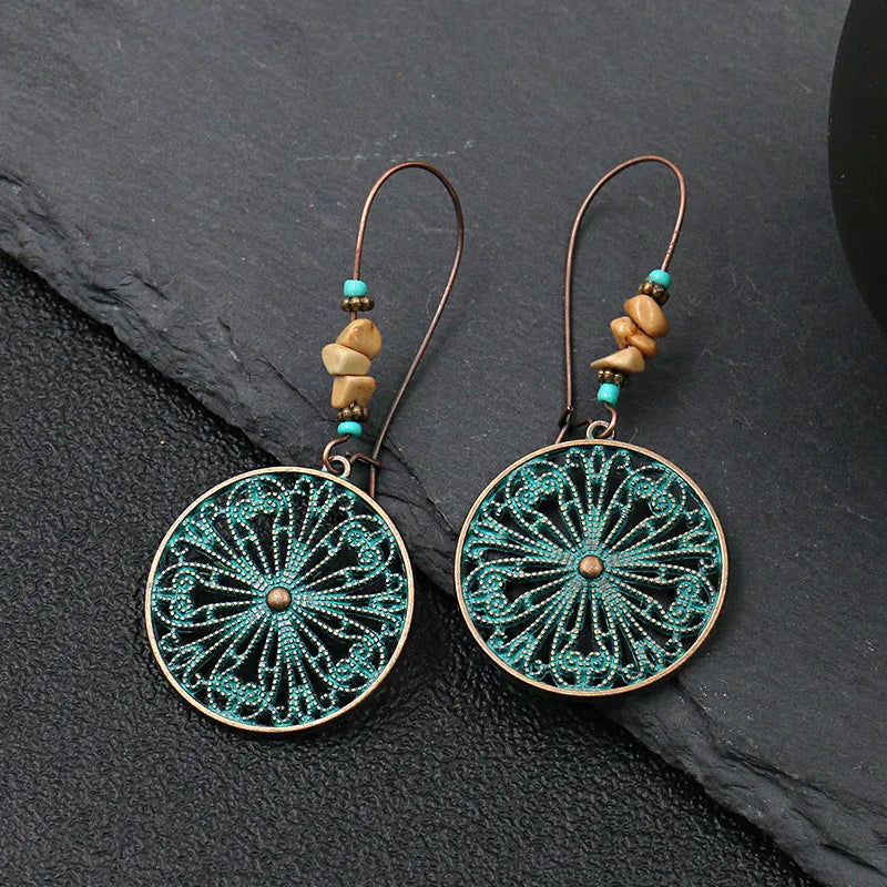 Ethnic Vintage Bohemia Big Ear Hook Drop Earrings