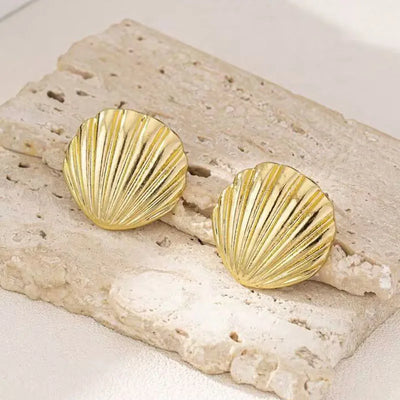 Ocean Shell Texture Stud Earrings