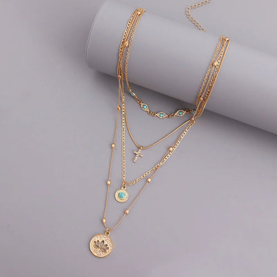 Vintage Bohemian Multi layer Necklace Set