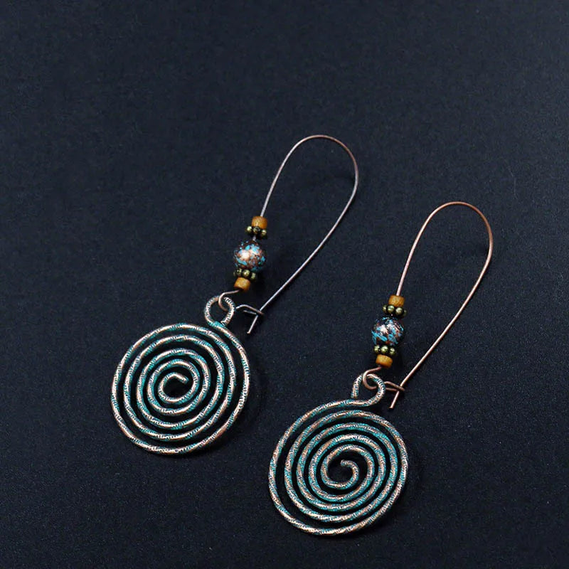 Ethnic Vintage Bohemia Big Ear Hook Drop Earrings