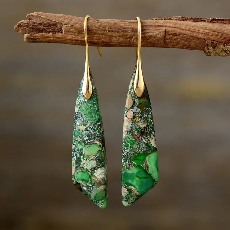 Bohemian Emperor Stone Geometric Pendant Earring