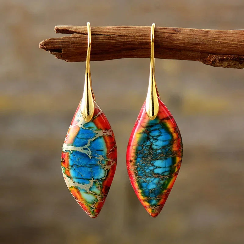 Bohemian Emperor Stone Geometric Pendant Earring