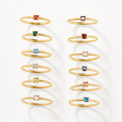 Birthstone gold rings