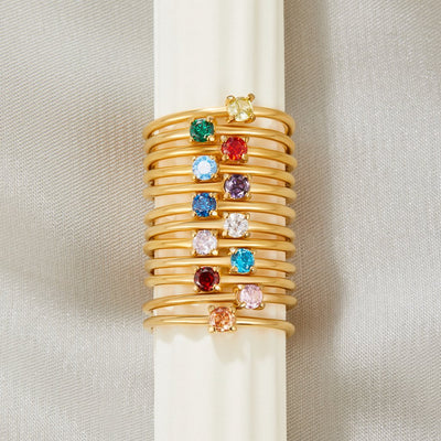 Birthstone gold rings