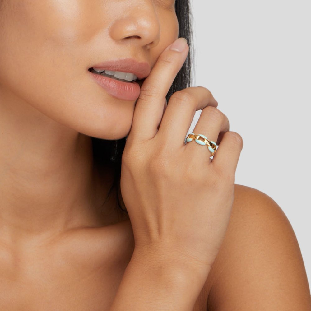 Blue Reya chain ring