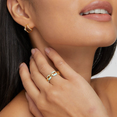 Blue Reya chain ring