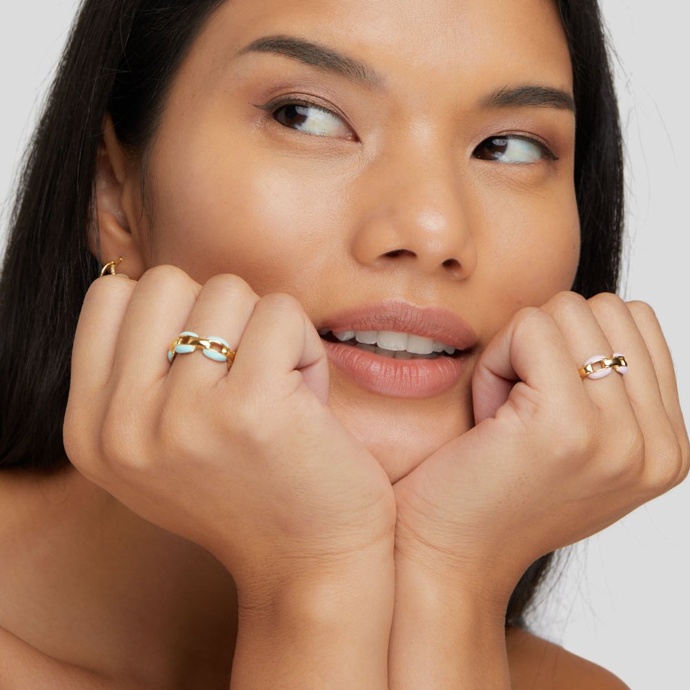 Blue Reya chain ring