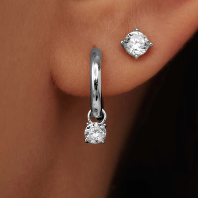 Larmes de Lune Stone Earrings Set | White Gold