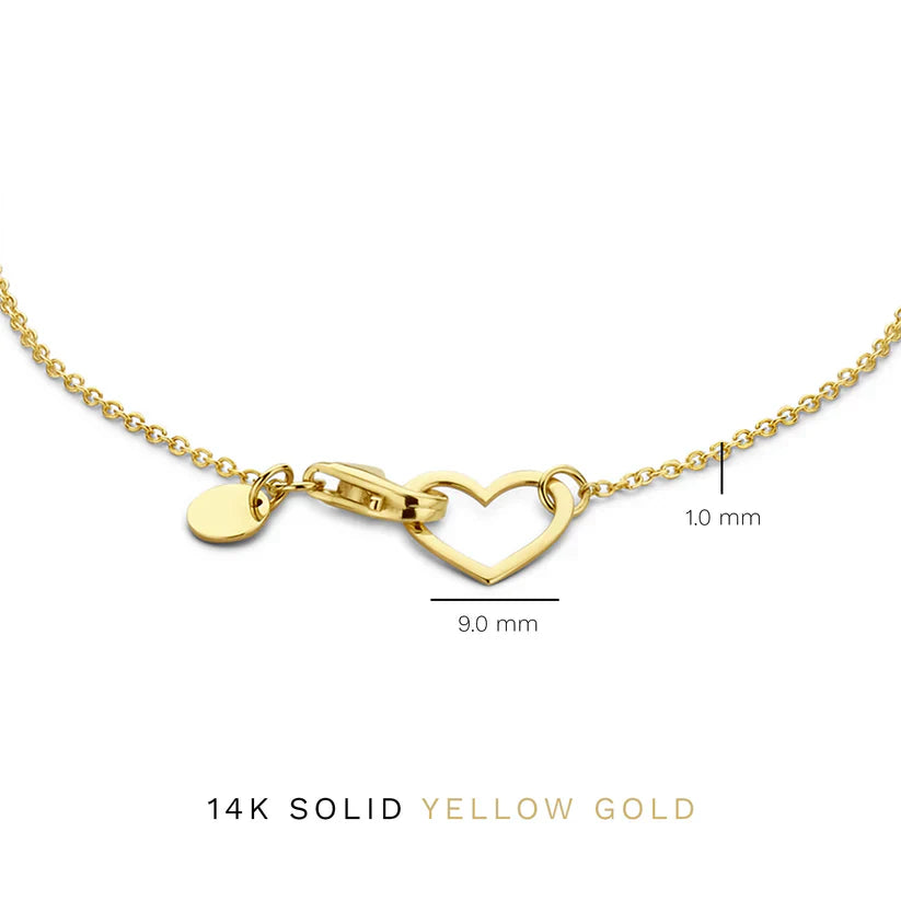 14k Gold Lilou Heart Bracelet