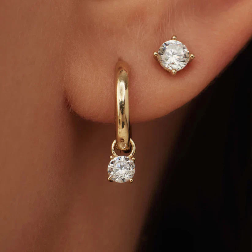 14k Gold Moonbeam Stone Earring Set