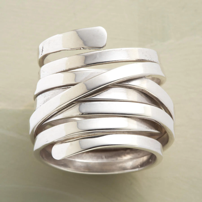 Bliss - Vintage Thick Layered Silver Ring