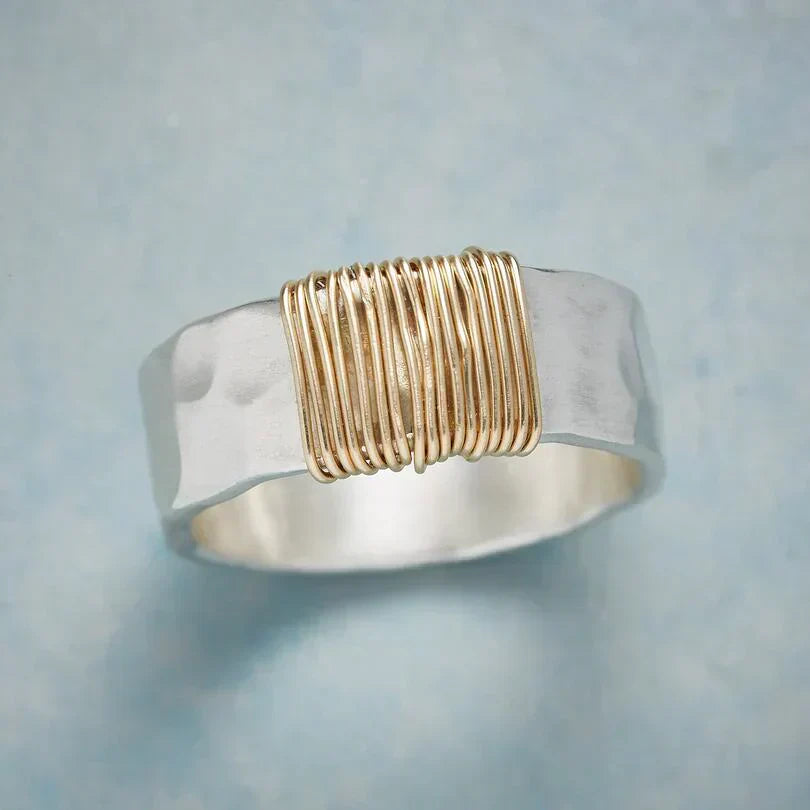 Golden Boho Thread Ring