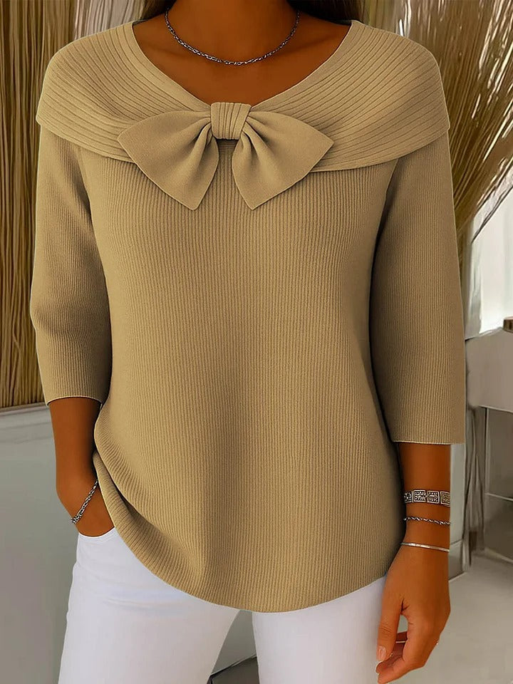 Amelia | Elegant Bow-Knit Sweater